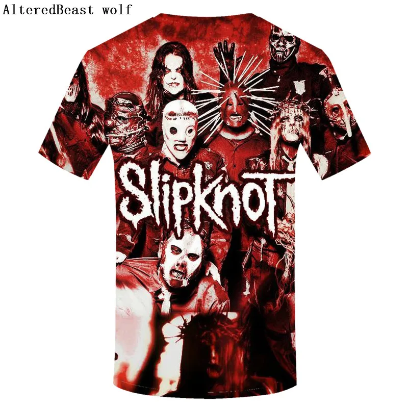 Брендовая Готическая футболка, футболка Slipknot, Панк футболки, рок футболка, принт, Мужская 3D футболка, короткий рукав, Мужская одежда, повседневная одежда