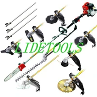 new model 52cc multi 7 in 1 petrol brush cutterpole chain saw hedge trimmer with metal bladesnylon head3pcs extension pole
