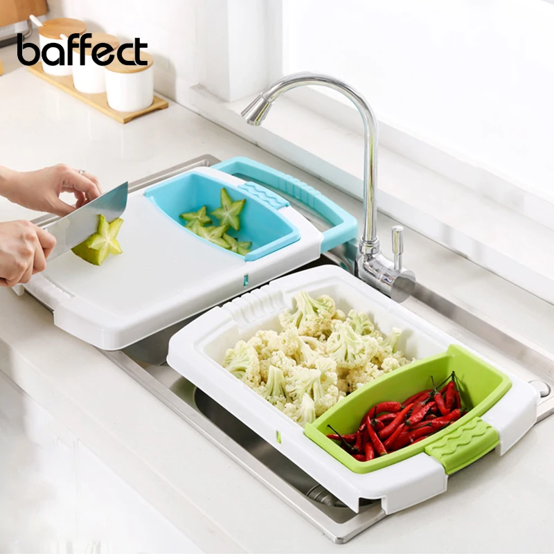 Multi Function Kitchen Chopping Block Sinks Drain Basket Cutting Board Meat Vegetable Fruit Antibacterial Non-slip | Дом и сад