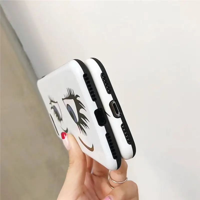 IMIDO мультфильм большие глаза чехол для телефона iPhone 6 6S 7 X Модный мягкий