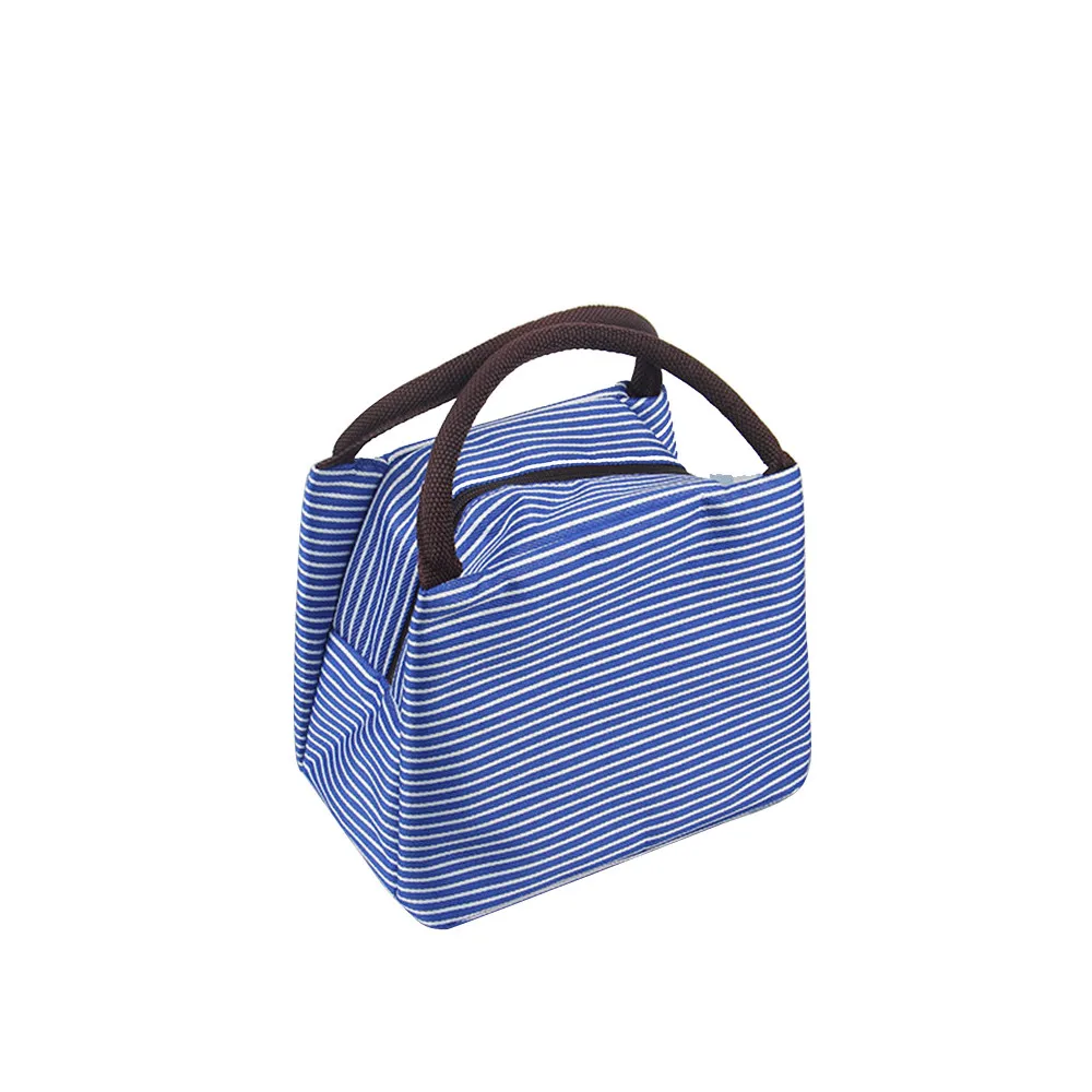 Stripes Lunch Bag for Women Isothermal Bag Packaged Food Thermal Bags Thermo Pouch Kids Lunch Bag Refrigerator Mummy Bag Totes