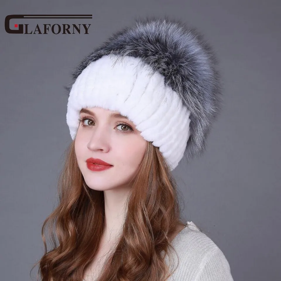 Glaforny 2017 горячая Распродажа женская меховая шапка в полоску большие Меховые