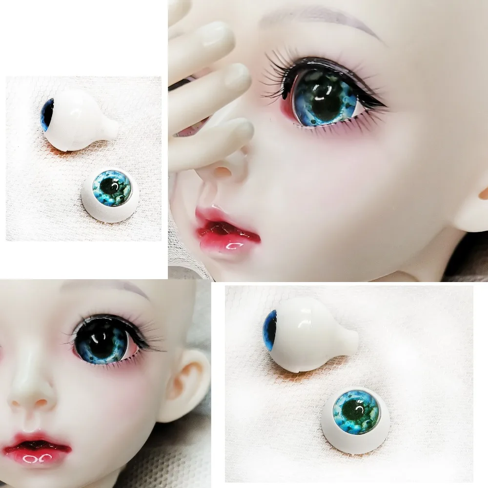 Глаза bjd 8 мм 10 12 14 16 18 20 22 синие лесные бездны акриловые кукольные Глазные яблоки 1/4