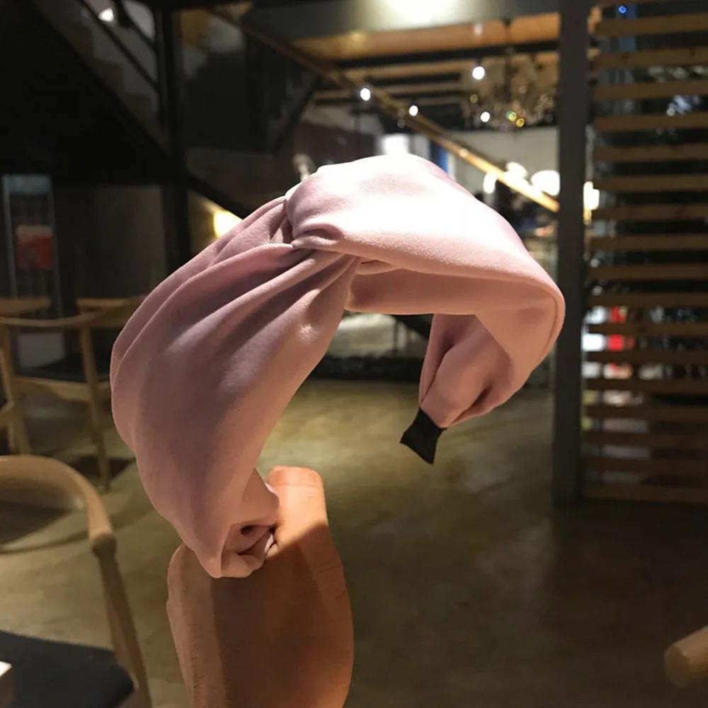 B4 Pink Новинка, женская мягкая завязанная повязка на голову, повязка на голову, модный обруч для волос с бантом для девушек, аксессуары для волос, тюрбан, головной убор - Цвет: B4 Pink