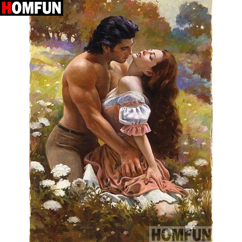 Алмазная живопись HOMFUN Парные персонажи картина из квадратных/круглых страз