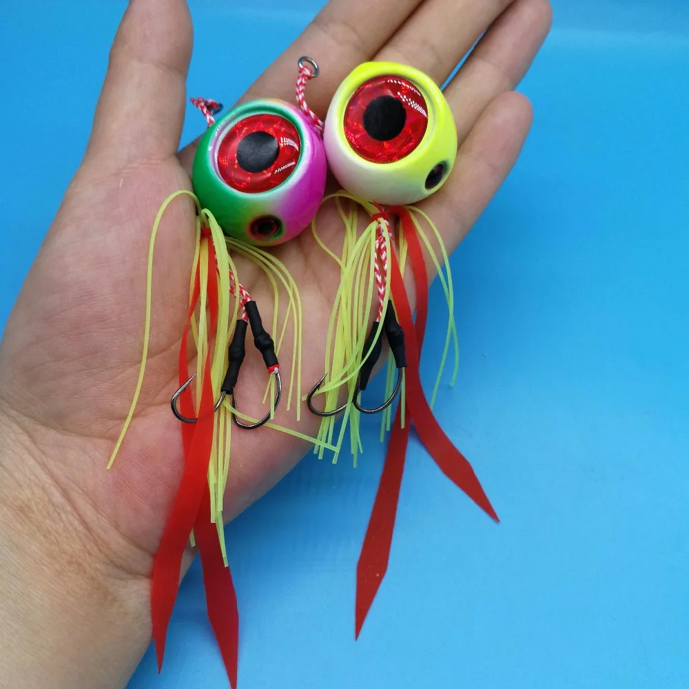 HOOFISH 1 шт. 120 г/100 г/80 г/60 г грузило для рыбалки приманка с четырьмя 3D глазами 3 цвета