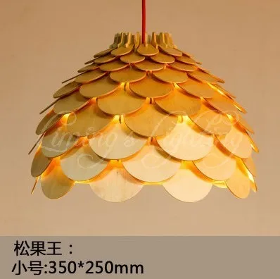 35cm Pinecone 3 Дубовый деревянный шишка подвесные светильники подвесные деревянные современные светильники столовая Ресторан Ретро светильники Освещение - Цвет корпуса: 35cm Pinecone 3