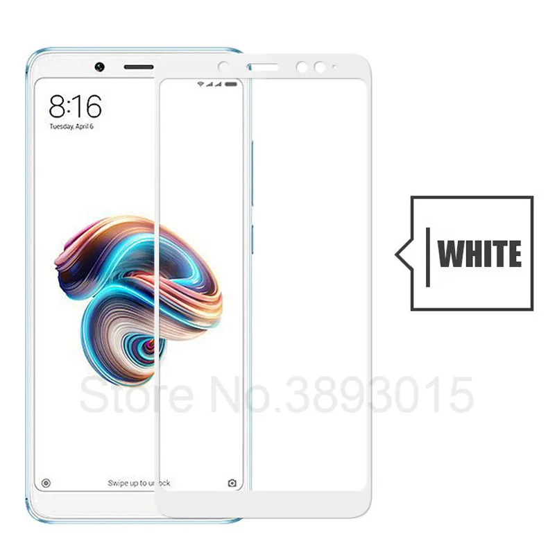 3D полное покрытие закаленное стекло для Xiaomi Redmi Note 5 Pro Защита экрана для Redmi Note 5 глобальная Версия защитная пленка - Цвет: White