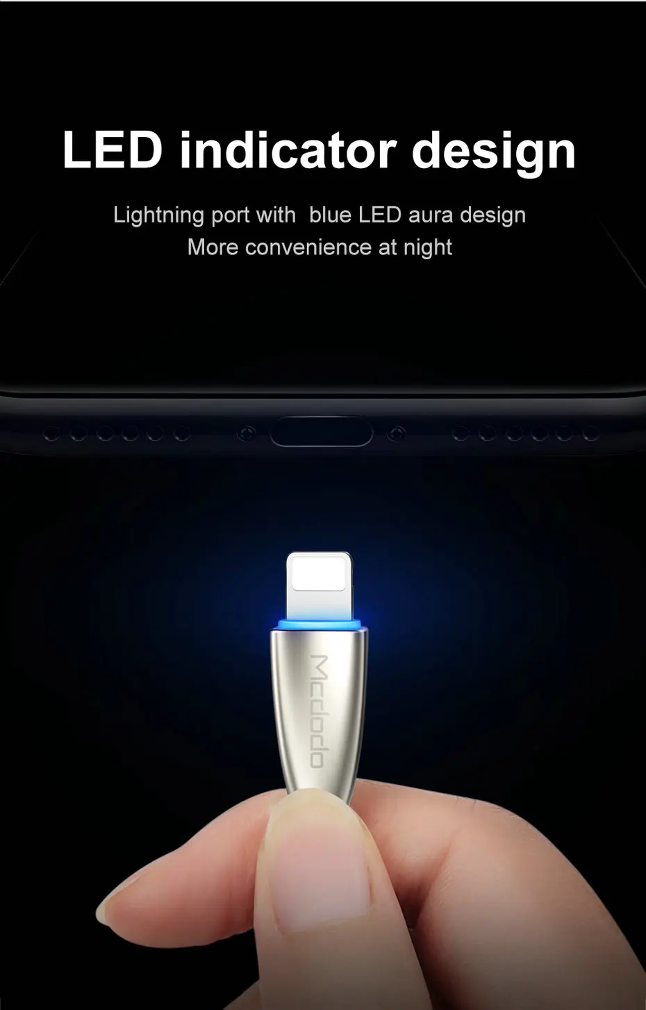 Mcdodo Lightning-USB кабель для iPhone X Xs Max 8 Plus провод для быстрой зарядки для iPhone 7 6s 5 SE iPad кабель синхронизации данных со светодиодом