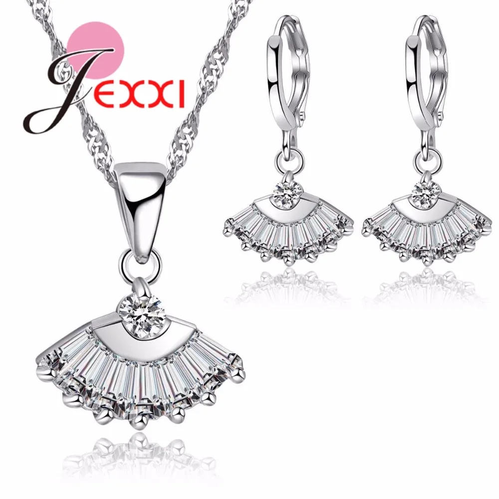 Комплект из колье и серёг серебра 925 пробы|wedding jewelry|crystal bridal jewelry setjewelry set |