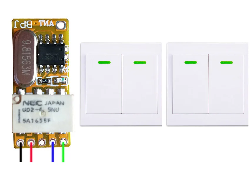 DC3.5v 3 7 v 5 6 4 8 9 12 Mos миниатюрный удаленный переключатель приемник + стены Панель