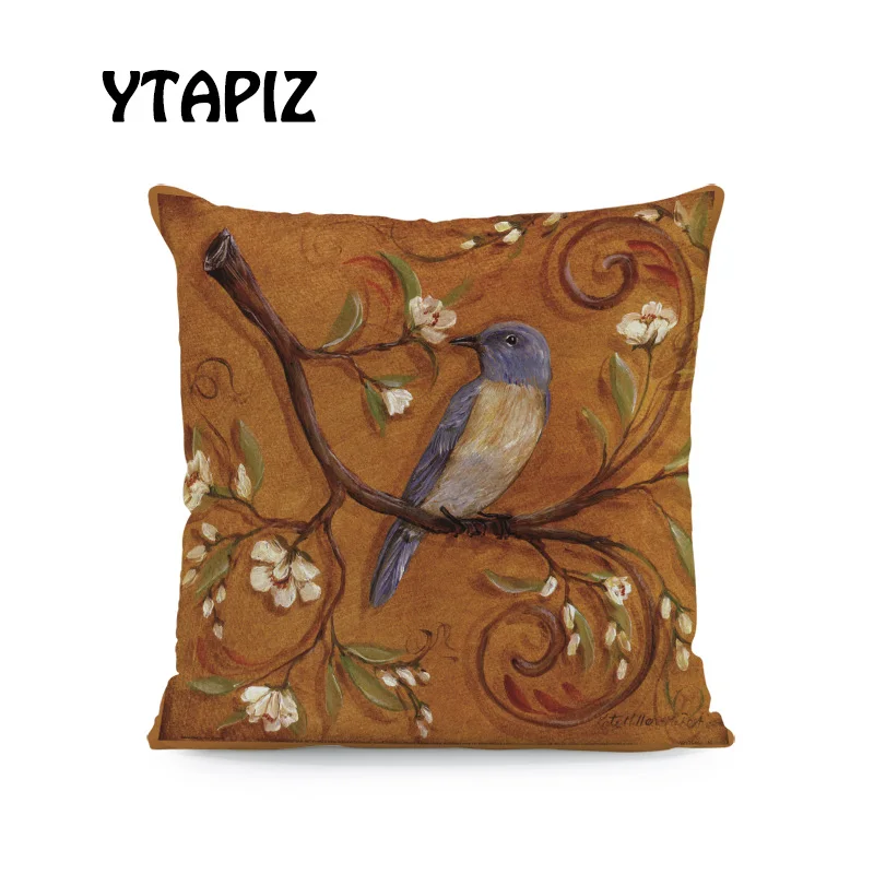 Персонализированная подушка с птицей набор ВЕТОЧКА листья цветок Бабочка