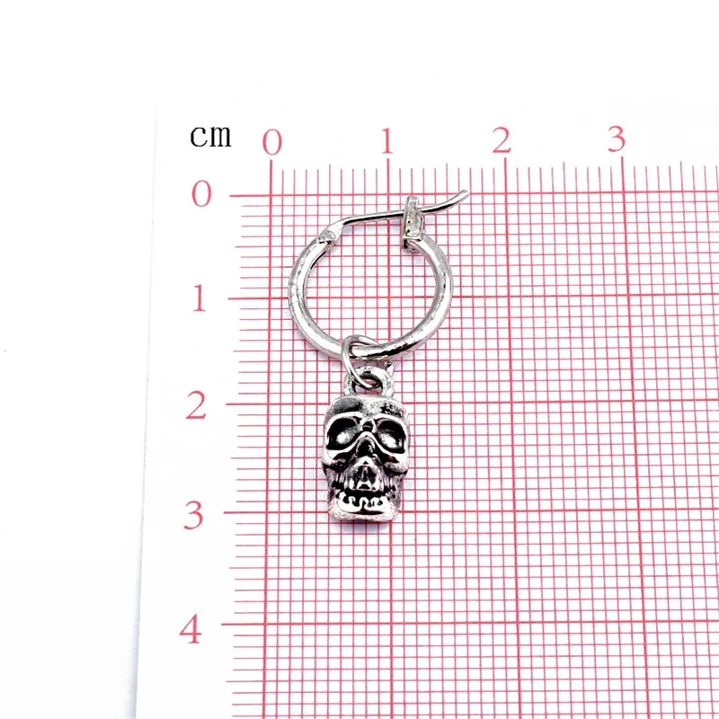 1 пара панк античный скелет кулон серьги кольца для женщин ретро череп круглая