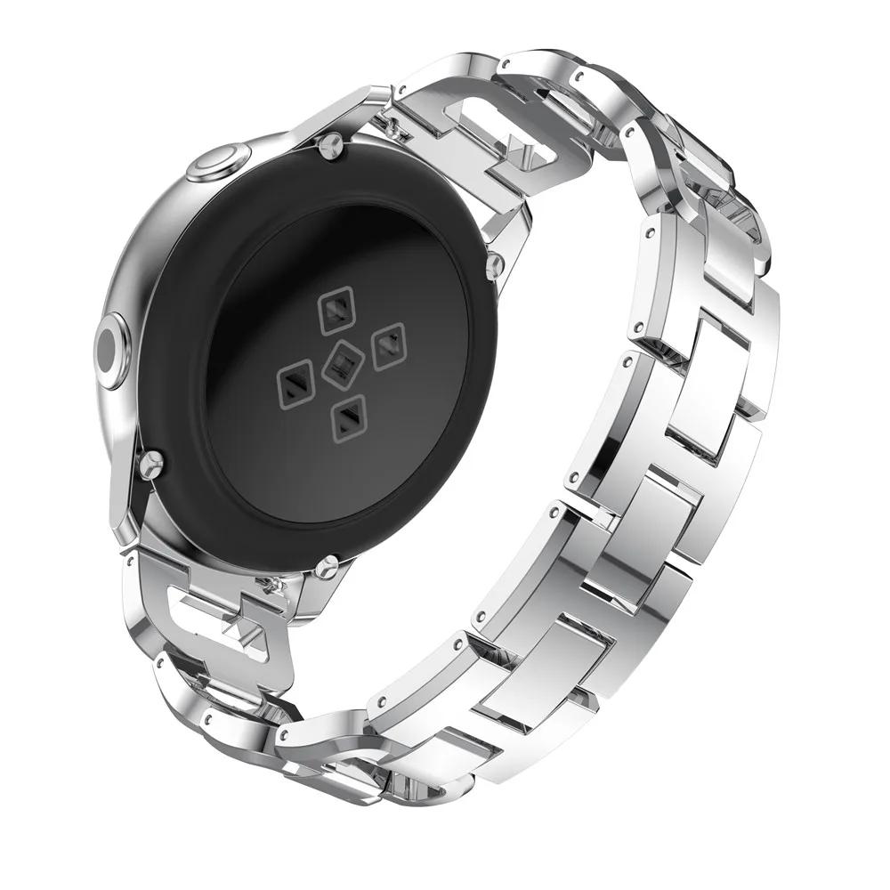 20 мм ремешок для samsung galaxy Watch Active 40 мм/galaxy Watch 42 мм/gear S2 нержавеющая сталь Замена кристалл женский браслет