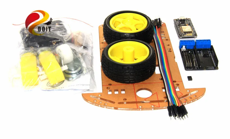 Умный автомобиль робот DOIT 2WD с корпусом NodeMCU + щит для платы двигателя L293D ESP 12E на