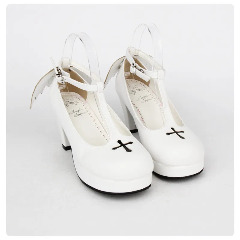 7 см Туфли с ремешком и пряжкой Для женщин туфли на толстом высоком каблуке черные