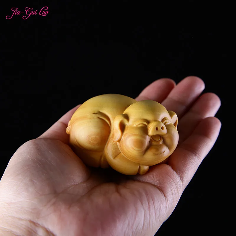 JIA GUI люо резьба из самшита животные свинья украшения ручная ремесло подарки