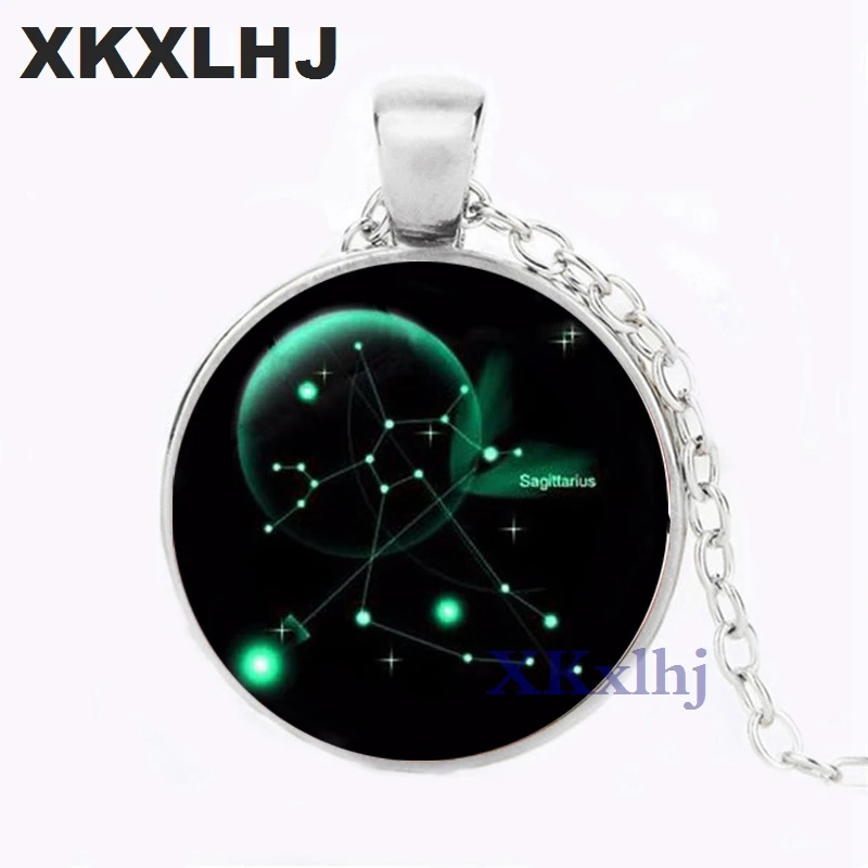 XKXLHJ Hot 12 Star Zodiac Signs Constellation Necklace Horoscope Astrology Disc Pendant Women Statement Birthday Gift |