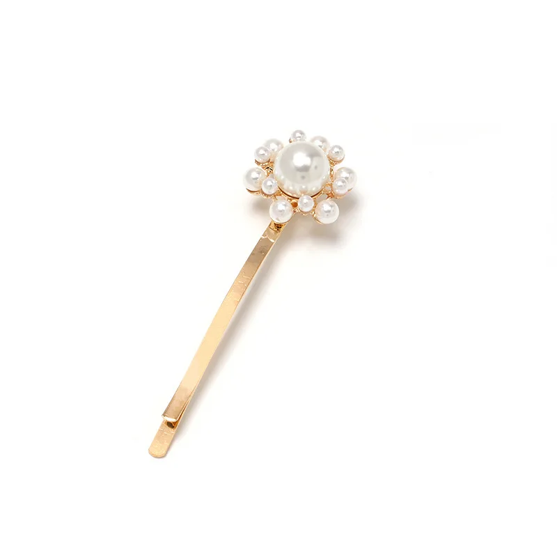 

2019 Hot Fashion Imitiation Pearl Simple Metal Hairpins Geometric Round Heart Shape Hair Clips Hair Accessories For Dropshipping