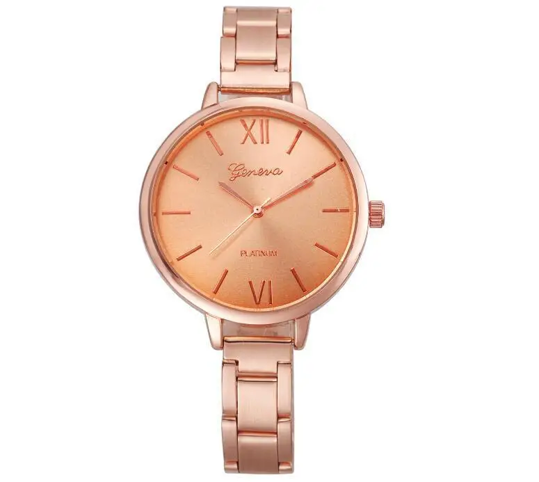Rose Gold Женские наручные часы, высокое качество, женские часы montre femme Geneva, кварцевые часы, женские часы, reloj mujer, элегантные - Цвет: Rose Gold