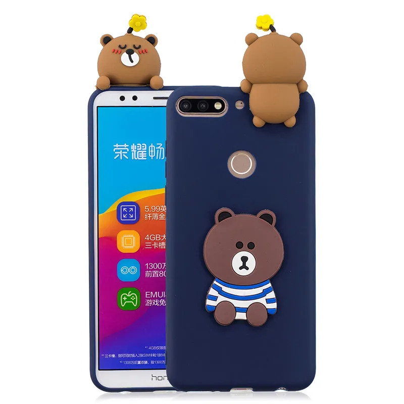 E Y7 чехол для Coque huawei Y7 чехол s для huawei Y7 Prime чехол мультяшная 3D кукла игрушка Мягкий силиконовый чехол для телефона для женщин - Цвет: E