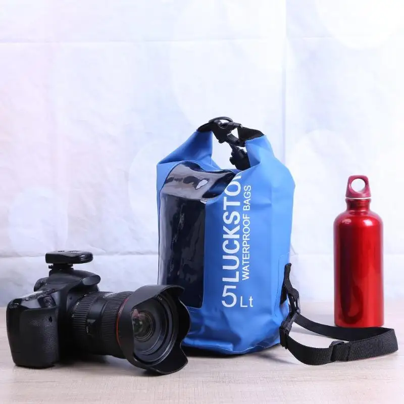Красочные 5L/10L/20L водные виды спорта ПВХ Дрифт рюкзак прозрачное окно легкий Дайвинг плавающий сухой мешок Открытый водонепроницаемый