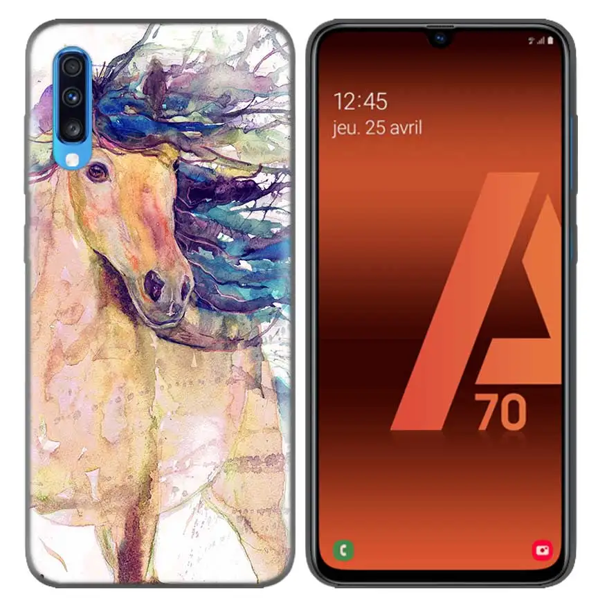 13 Акварель лошадь бегущие лошади узор чехол для samsung Galaxy A10 A20 A30 A40 A50 A60 A70 A80 A20e A6 A8 A7 A9 плюс - Color: 13