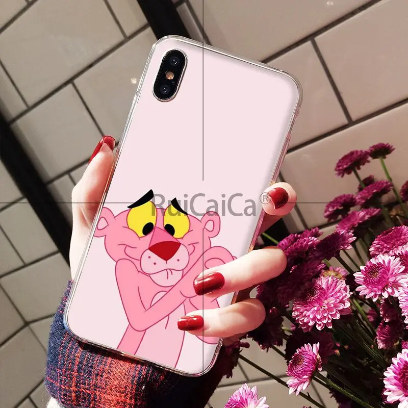Ruicaica Розовая пантера чехол для телефона Apple iPhone 8 7 6 6S Plus X XS MAX 5 5S SE XR мобильного |