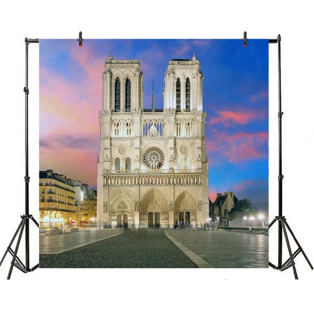 Laeacco Фото фоны Notre Dame De Paris Town Resorts Живописный фон для фотосъемки Студийная