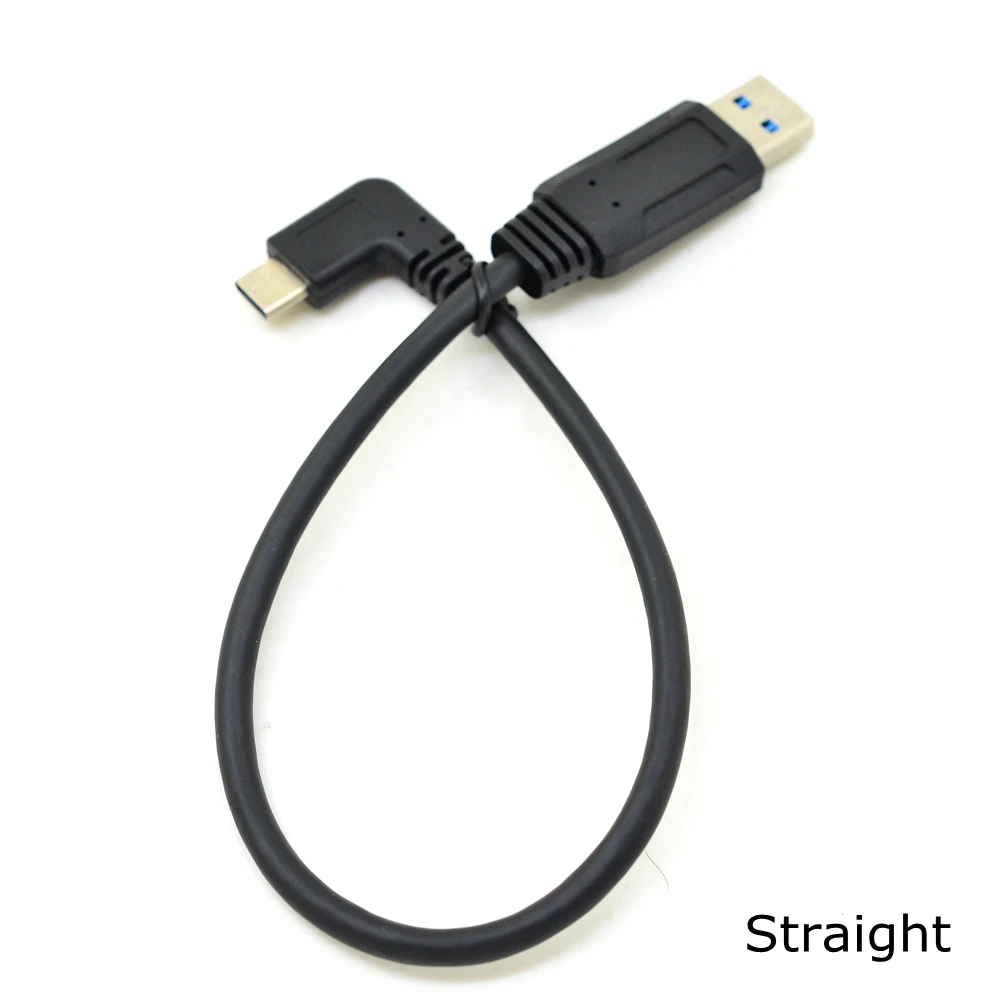 Прямой/левый/правый угол 25 см USB 3 0 A штекер на 1 Type C колено для синхронизации