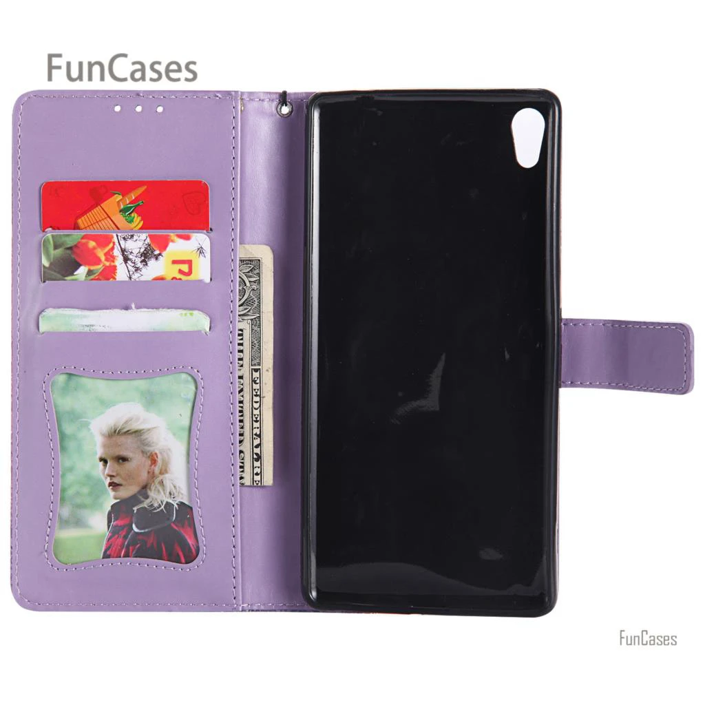 В виде вьющегося стебля с цветами чехол на магнитном замке Estojo sony C6 из