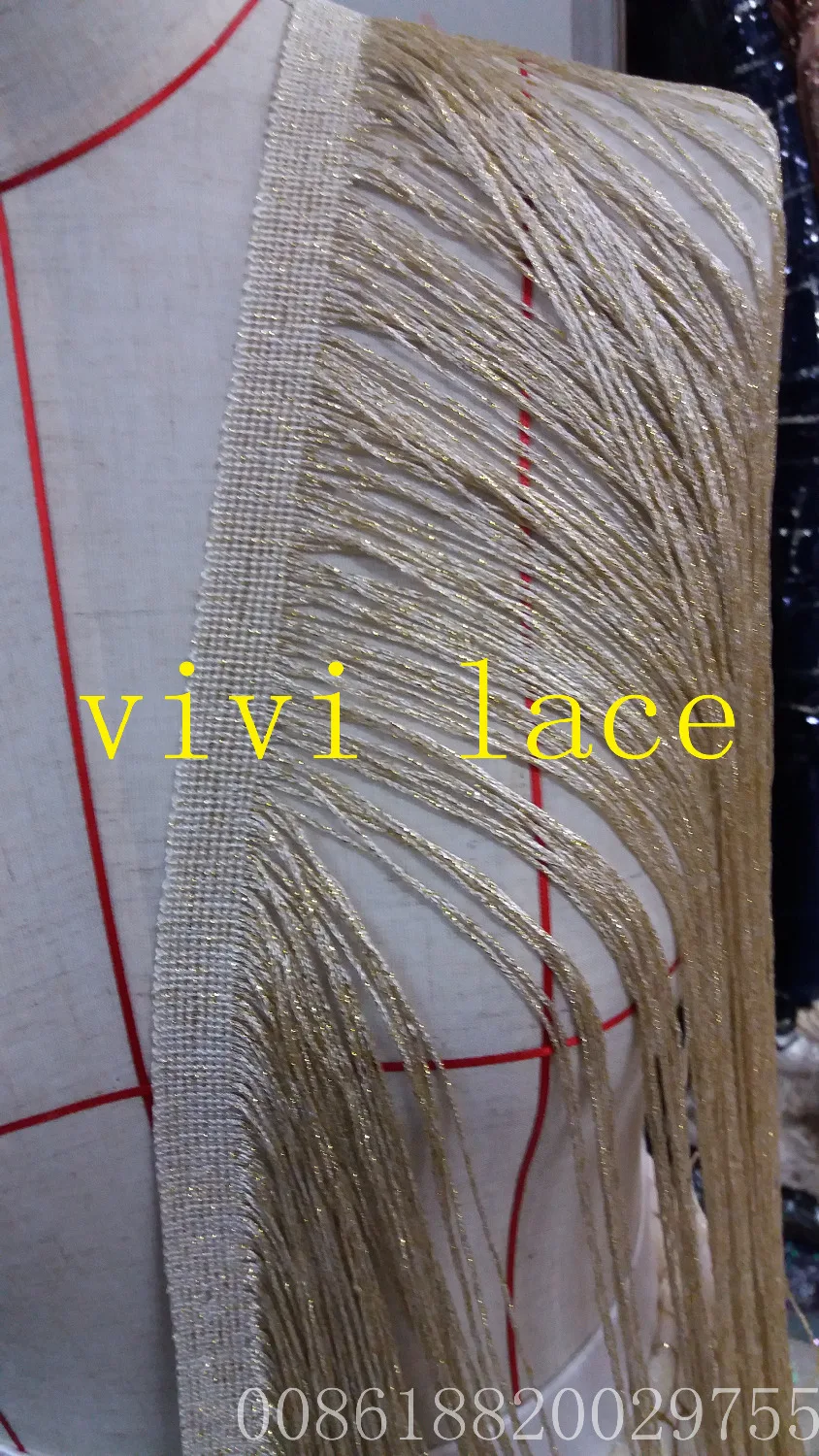 

FF001 светло-золотой с бахромой кисточкой 55 см Ширина Мода для шоу сцены/свадьбы/вечернее платье/Вечеринка, любой цвет может сделать/на заказ