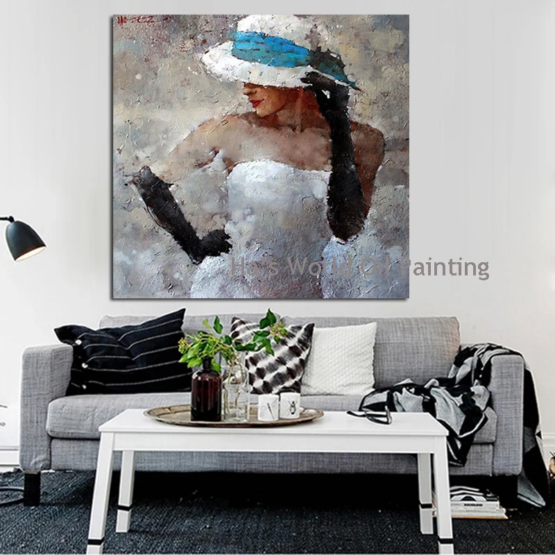 

1 Peices Free Shipping100% Hand Painted Abstract Girl Oil Painting Home Decoration Modern Acrylic Paintings no Framed Canvas Art