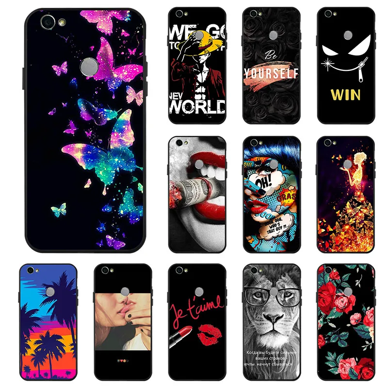 

For Xiaomi Redmi Note 5A Prime S2 Cases Coque 3D DIY Painted Black Flower Cat Cover On For Xiaomi Mi A2 Mix Max 3 Bumper