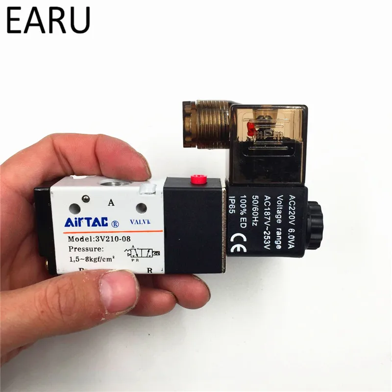 3 сторонний 2 позиционный Пневматический электромагнитный клапан Airtac с портом BSP