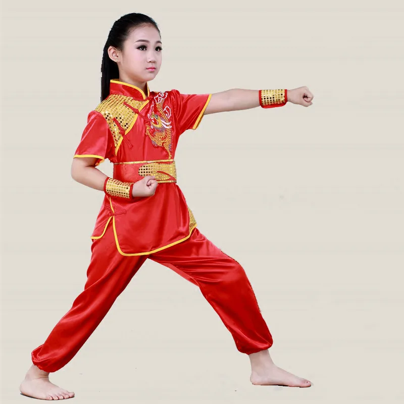 Детская боевых искусств одежда сценический костюм с длинными рукавами короткими