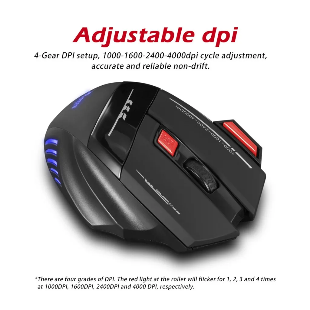 zelotes 2,4G зарядный игровой приемник usb-мыши 30 метров беспроводное подключение беспроводная мышь 2,4G компьютерная мышь