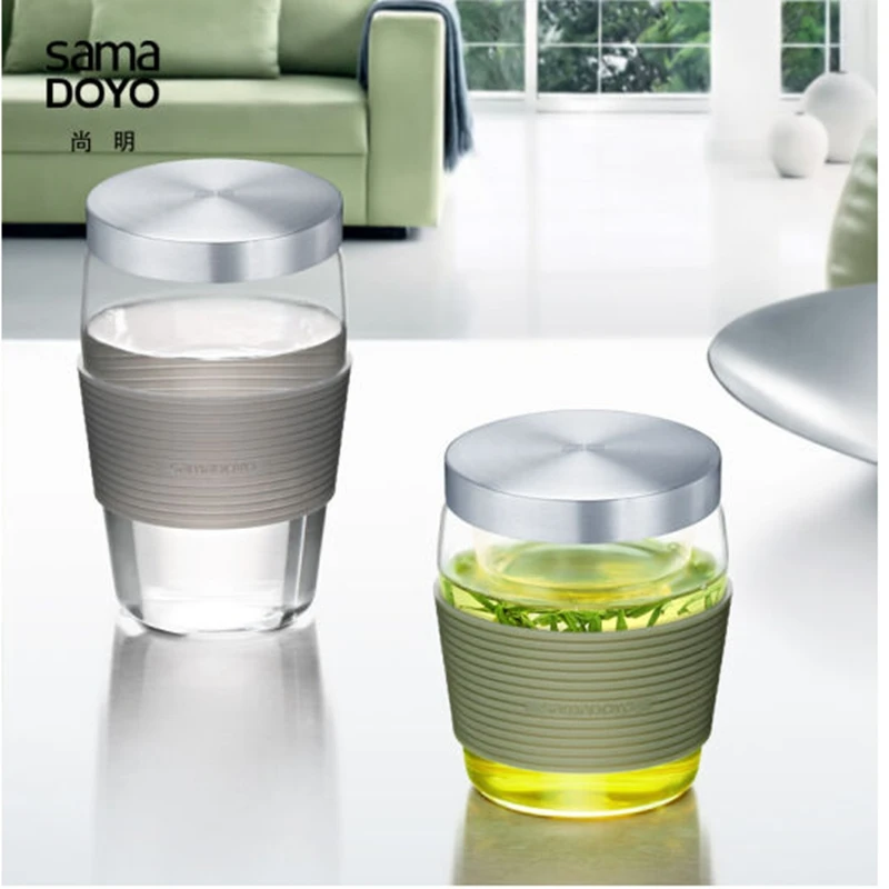 Samadoyo термостойкая стеклянная бутылка для воды с фильтром S017A Высокая
