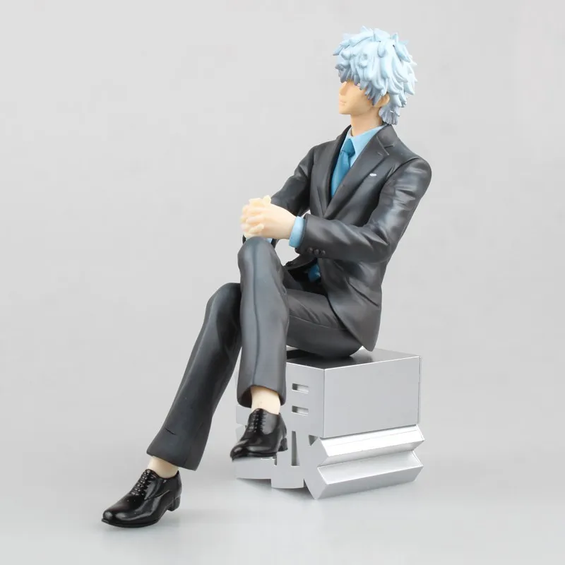 Аниме Gintama Sakata Gintoki черный костюм Ver ПВХ экшн фигурка Коллекционная модель кукла