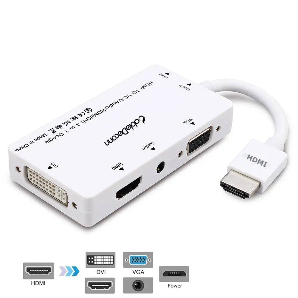 Кабель-адаптер aAdapter HDMI к VGA DVI аудиоразъем 3 5 мм с Micro USB питания для ноутбука