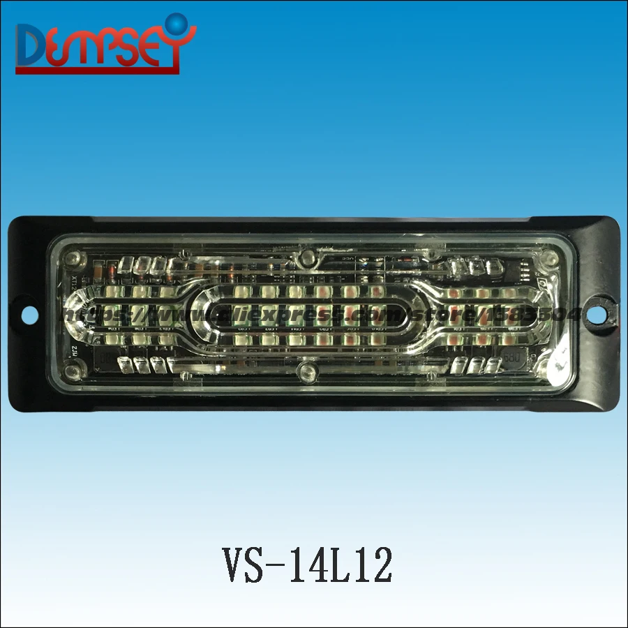

Dempsey Экстра тонкие 12*3 Вт светодиодные автомобильные поверхностные монтажные предупреждающие огни, стробоскопические огни грузовика 27 режимов вспышки мотоцикла 12-24 В (VS-14L12)