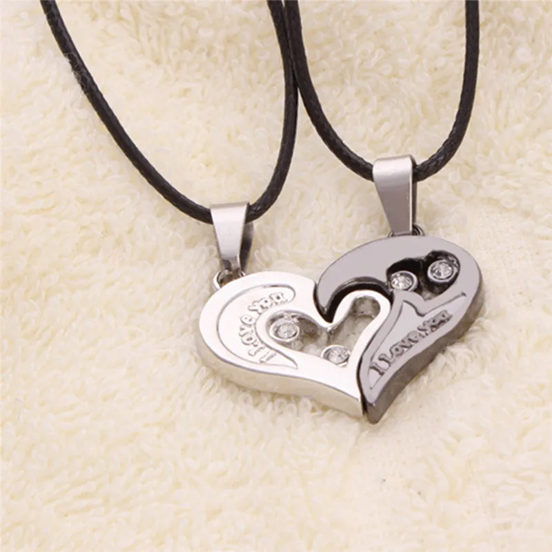 Ожерелье с кулоном в форме сердца две части|heart necklace|necklace for loverspendant necklace |