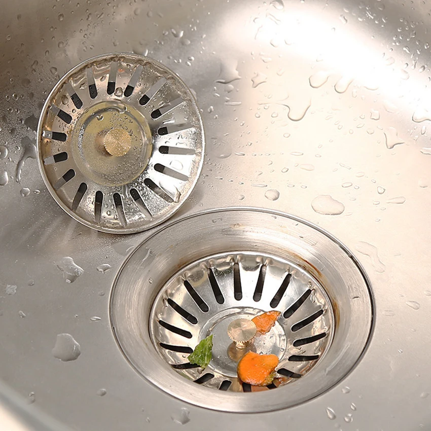 

Stainless Steel Drain Strainer Drainer Bathroom Basin Sink Filter Kitchen Colander Stopper Waste Plug Shower Cover