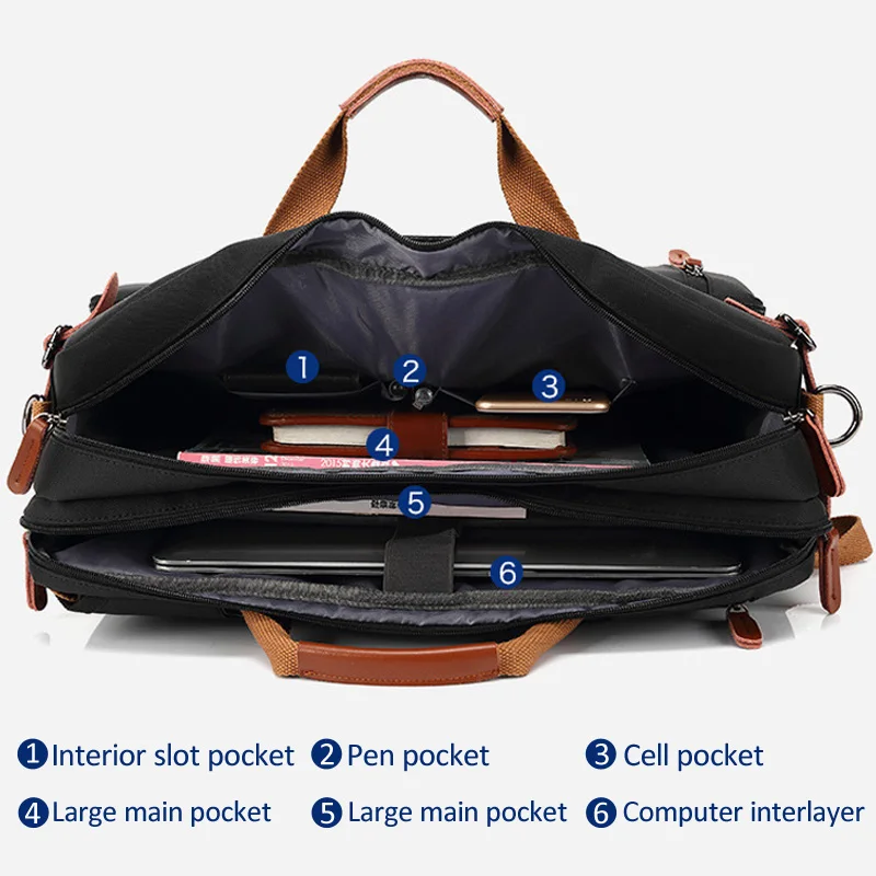 17 inch convertible briefcase men business handbag messenger bag casual laptop multifunctional travel bags for male big xa161zc free global shipping