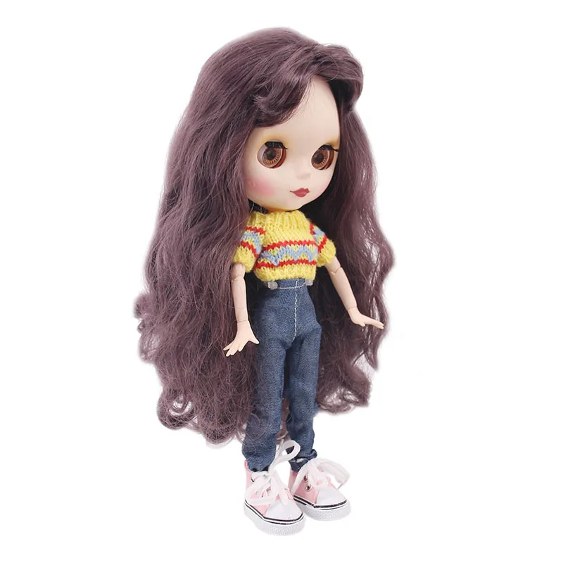 LUCKDOLL 15 стилей 1 комплект одежды = свитер + джинсы для шарнирной куклы 30 см 1/6 Blyth