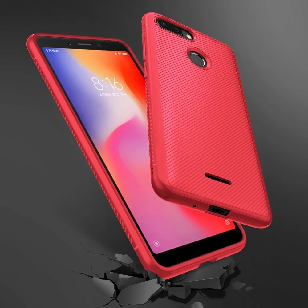 Lenuo Xiaomi Redmi 6 5 45 дюймов Le- II противоударный ТПУ Мягкий углеродного волокна матовый