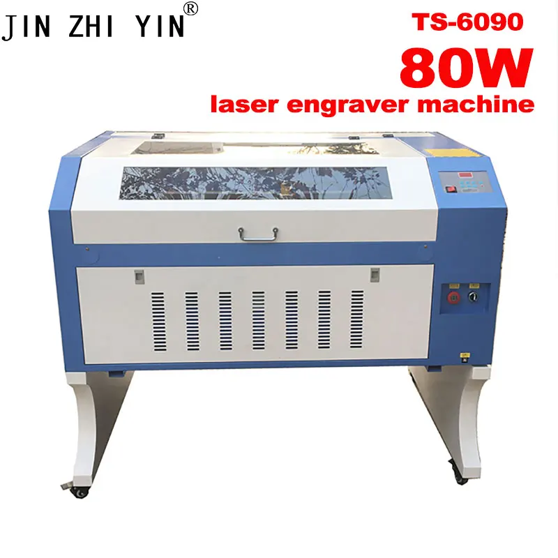 JINZHIYIN 80W CO2 6090 Лазерная лампа с электрическим вертикальным и нижним столом 110V/220V
