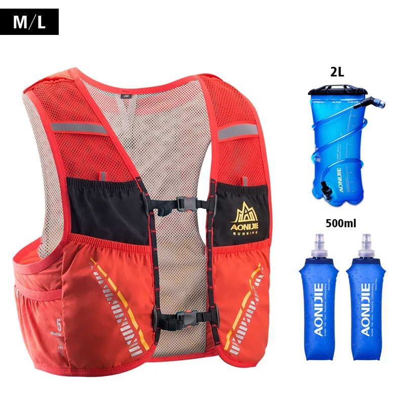 ML-Orange-500ml-2L AONIJIE гидратация пакет рюкзак сумка Жилет Жгут водный Пузырь Пешие прогулки Кемпинг бег марафон гонки скалолазание 5L - Цвет: ML-Orange-500ml-2L