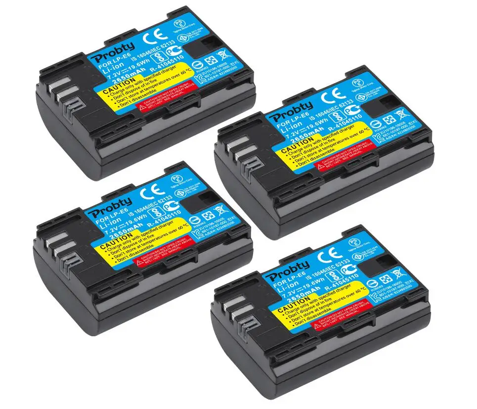 4 Pcs Battery LP E6 E6N LP-E6 LPE6 Аккумулятор 2650 мАч для камеры Canon 5D Mark II III IV, 80D, 70D, 60D, 6D, EOS 5Ds, 5D2, 5D3, 5DSR, 5D4 - Цвет: 4 Pcs Battery