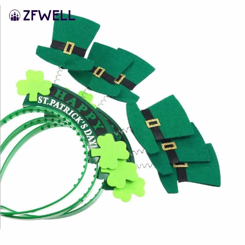 ZFWELL праздничный головной убор в Ирландском стиле зеленая пряжка с блестками на